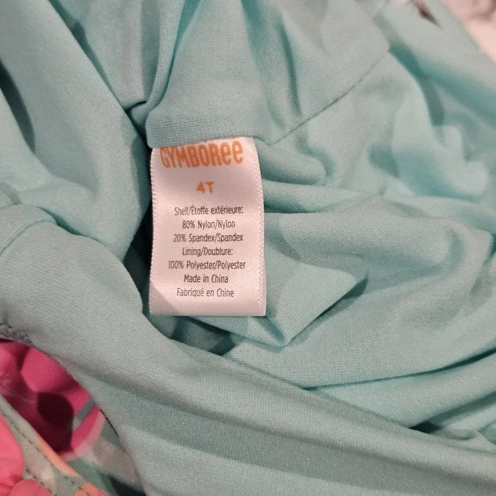 Gymboree Teal And Pink Flamingo One Piece‎ Swimsuit Toddler Girl Size 4t